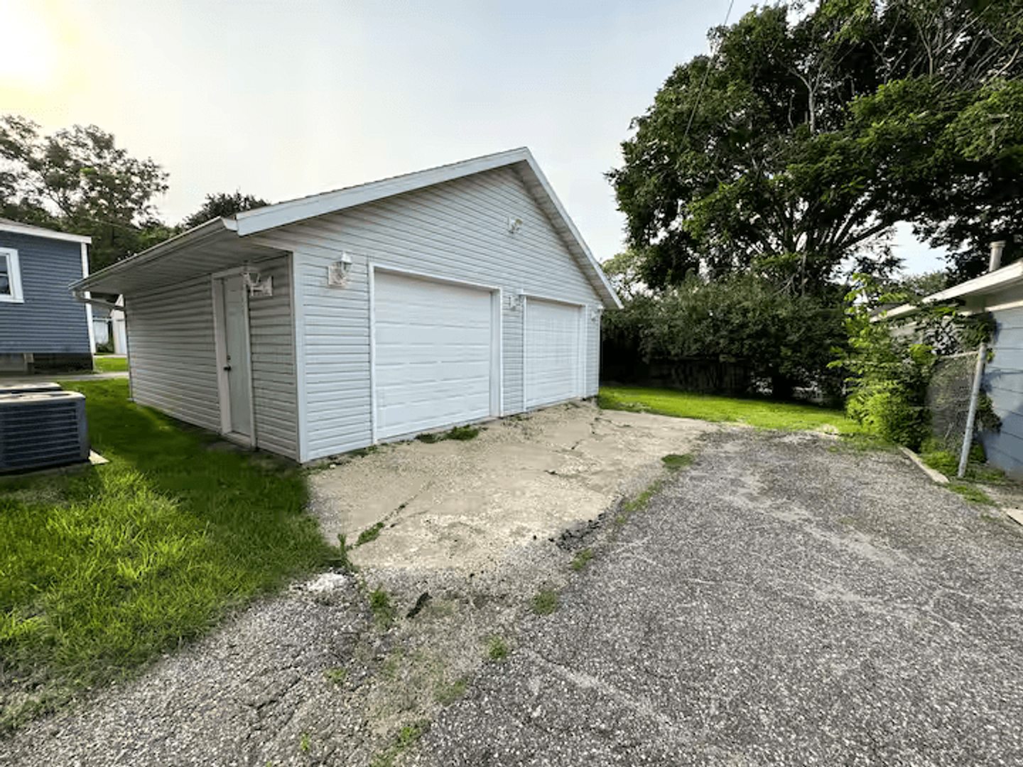 Detached garage and parking area behind Kutzky Duplex